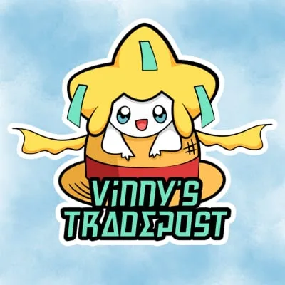 Vinny's Tradepost profile image: a yellow star-shaped mascot in a woven straw hat above the brand name, on a pale blue sky