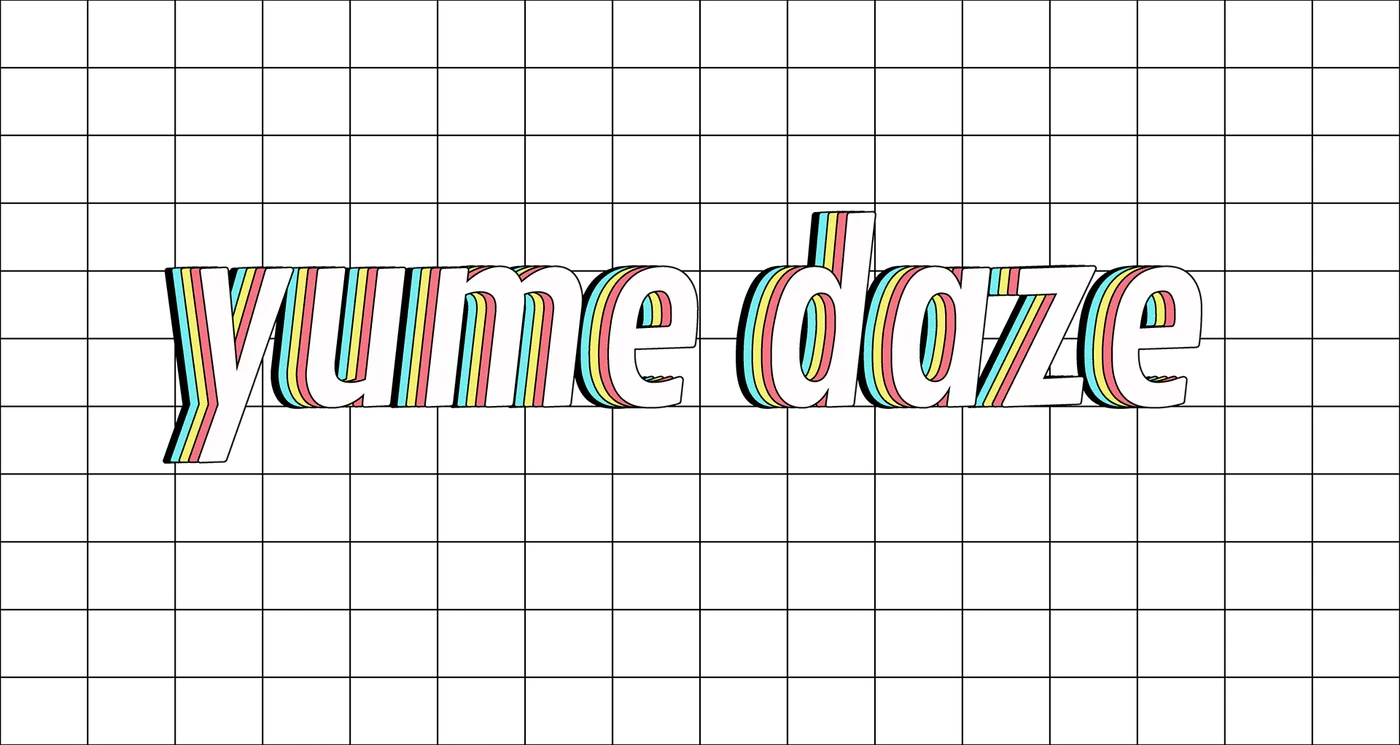 Wordmark set out on a plain black construction grid