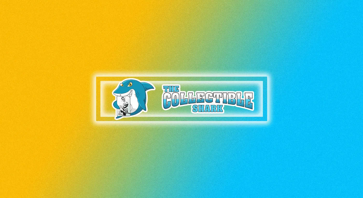 Store banner: mascot and wordmark in a glowing outlined box on a yellow-to-cyan gradient